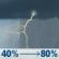 Saturday: A chance of rain before 11am, then showers and thunderstorms between 11am and 4pm, then a chance of showers and thunderstorms between 4pm and 5pm, then a chance of rain. Mostly cloudy, with a high near 54. West wind 2 to 8 mph. Chance of precipitation is 80%. New rainfall amounts less than a tenth of an inch possible. Saturday: Showers And Thunderstorms