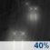 Tonight: A chance of rain. Mostly cloudy, with a low around 54. East wind 2 to 8 mph. Chance of precipitation is 40%. New rainfall amounts less than a tenth of an inch possible. Tonight: Chance Light Rain
